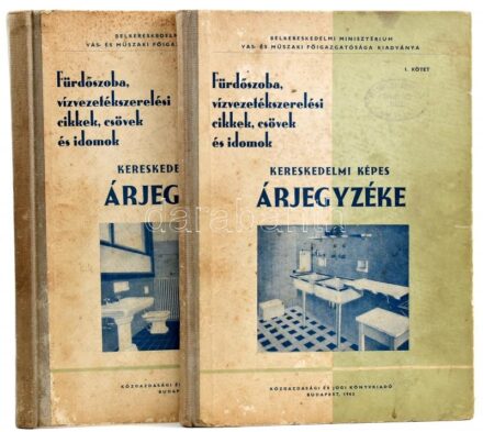 1962 Fürdőszoba, vízvezeték-szerelési cikkek, csövek és idomok kereskedelmi képes árjegyzéke I-II. kötet