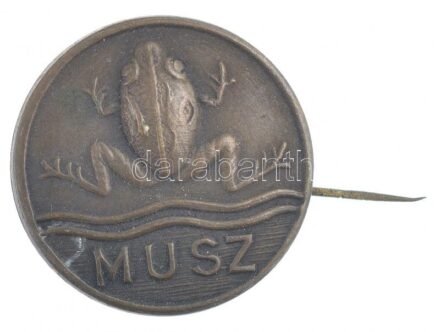 DN 'MUSZ (Magyar Úszó Szövetség)' bronz lemezjelvény (21mm) T:2 hajlott tű