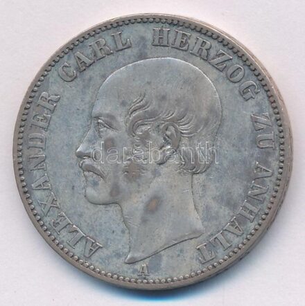 Német Államok / Anhalt-Bernburg 1859A Tallér Ag 'Sándor Károly' T:2- German States / Anhalt-Bernburg 1859A Thaler Ag 'Alexander Carl' C:VF Krause KM# 86