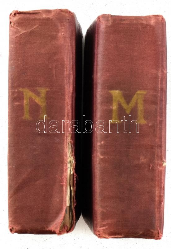 1847 Magyar-Német Tanodai és Utazási zsebszótár.I-II. 662p. 598p. Korabeli vászonkötésben a fűzésnél szétvált. - Image 2
