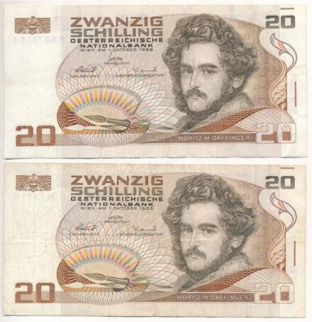 Ausztria 1986. 20Sch (2x) T:III Austria 1986. 20 Schilling (2x) C:F