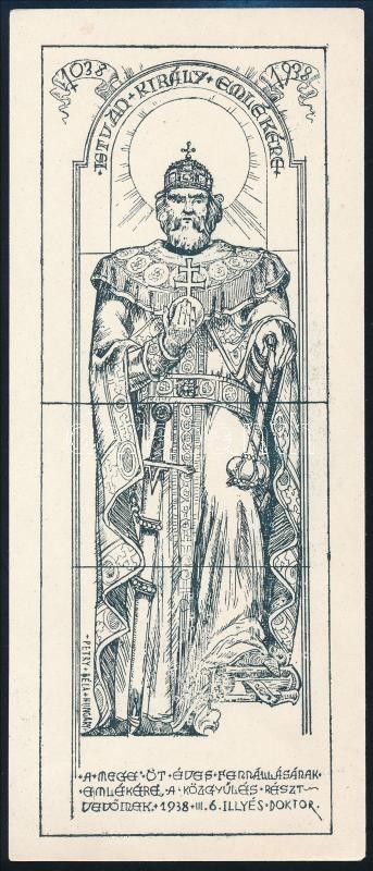 1938 Petry Béla: Szent István emlékére, 22,5×9,5 cm