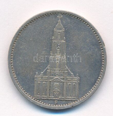 Német Harmadik Birodalom 1934F 5M Ag 'Náci hatalom első évfordulója' T:2- ph. German Third Empire 1934F 5 Mark Ag '1st Anniversary of Nazi rule' C:VF edge error Krause KM#83