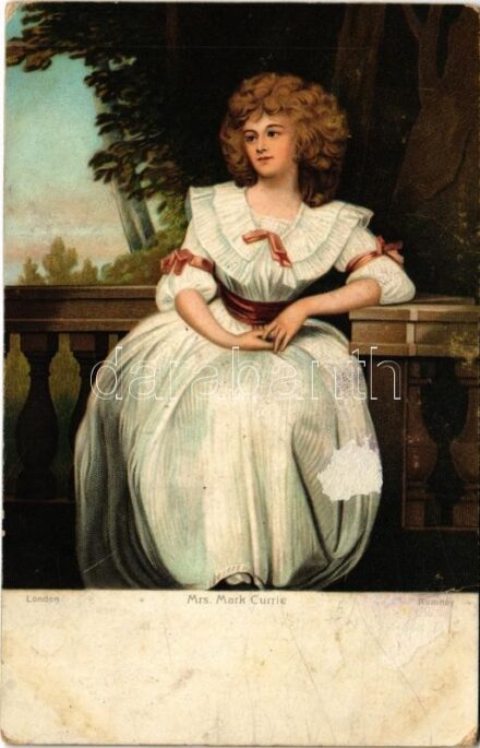 Mrs. Mark Currie. Stengel litho s: Romney (EK)