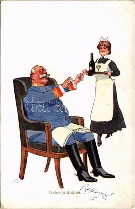 Liebespräludien / WWI Austro-Hungarian K.u.K. military art postcard, humour. B.K.W.I. Serie 901/3. s: Schönpflug (EK)