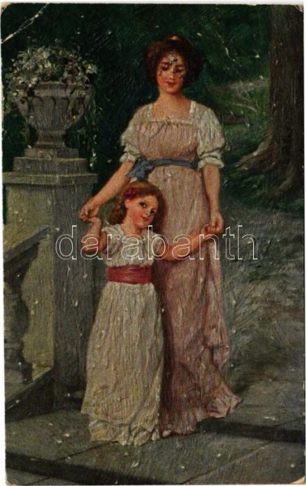 1918 Mutterliebe / Lady art postcard. K.V.B. 9614. s: B. Dietze (EB)