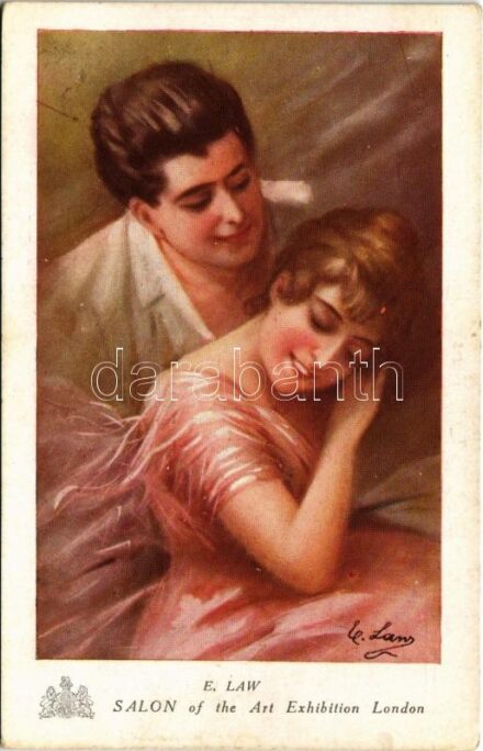 Lady art postcard. E. Law Salon of the Art Exhibition London s: E. Law (fl)