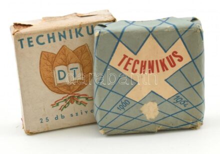 2db Technikus szivarka, bontatlan csomagolás 1950-60 körül.