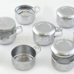 4db egyszemélyes tea vagy kávéfőző, rozsdamentes acél, jelzett: Duralex, francia. m:12cm