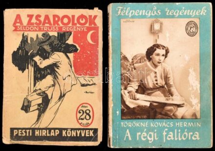 Törökné Kovács Hermin: A régi falióra + Seldon Truss: A zsarolók. Kiadói papírkötés, kopottas állapotban.