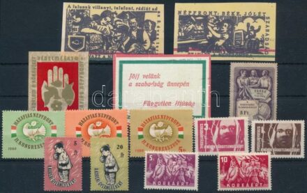 1949-1960 Hazafias Népfront 1955 VIT 6 db szolidaritási segély 14 db klf. levélzáró