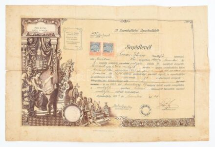 1924 Szombathely, díszes segédlevél