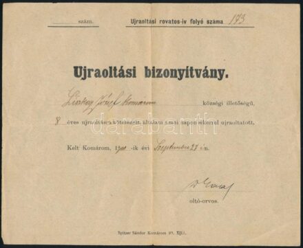 cca 1898-1920 3 db komáromi fejléces okmány