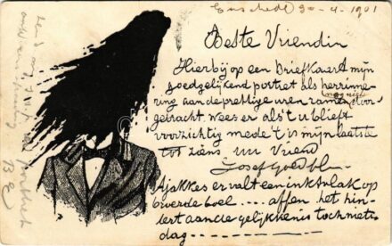 1902 Humour art postcard, ink (EK)