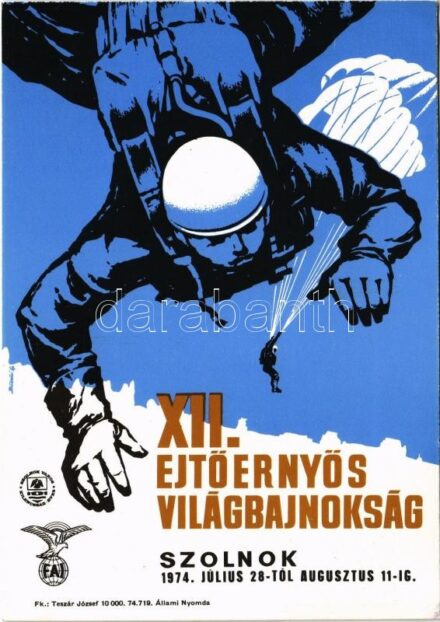 XII. Ejtőernyős Világbajnokság Szolnok / 12th FAI World Parachuting Championship in Szolnok, Hungary s: Bükkösi + So. Stpl. (EK)