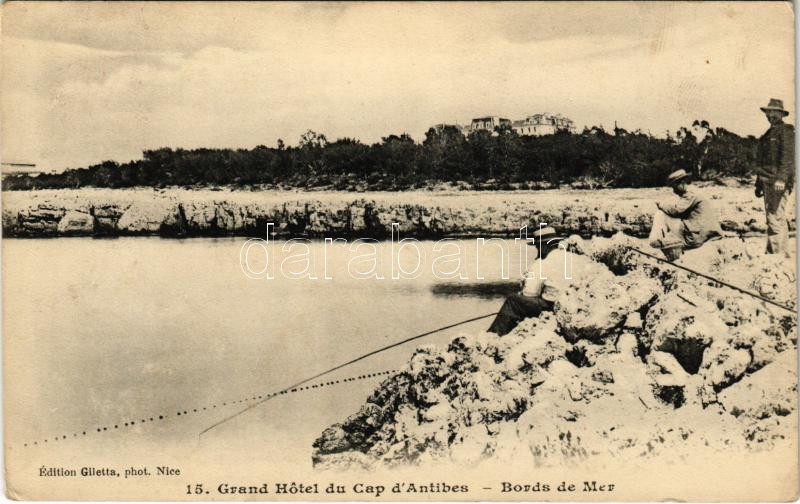 Antibes, Grand Hotel du Cap d'Antibes, Bords du Mer / seaside hotel, fishing (EK)