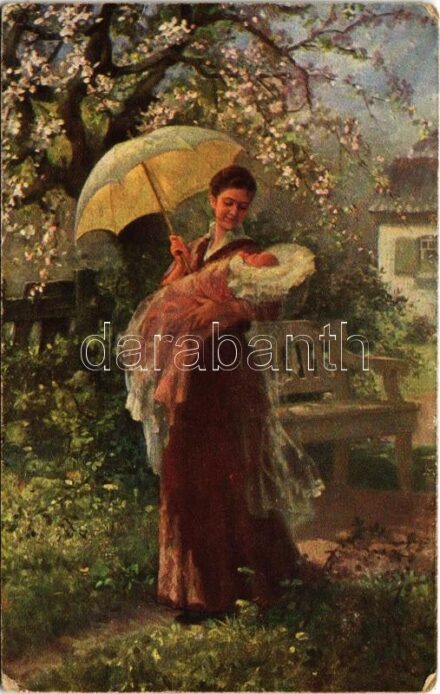1920 Der erste Ausgang / Lady art postcard s: L. M. Roth (EB)