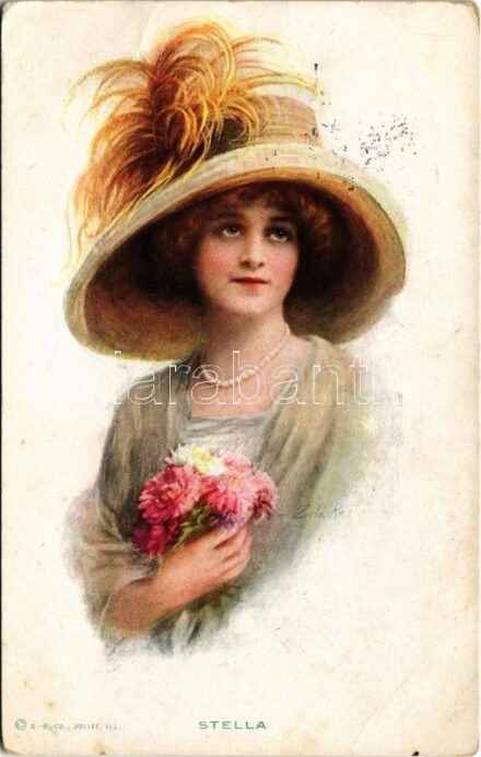 Stella. Lady art postcard (EB)