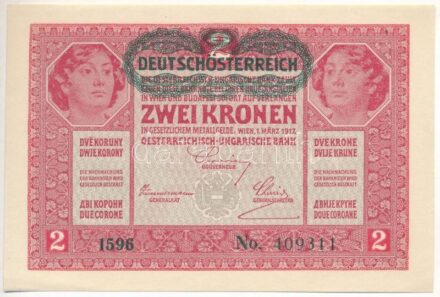 1917. 2K zöld 'DEUTSCHÖSTERREICH' felülbélyegzéssel T:I,I- Adamo K6