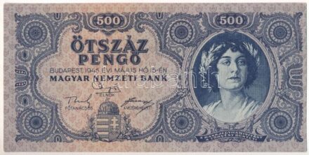 1945. 500P 'K 318 061211' sorszámmal T:I,I- Adamo P19