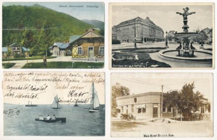 35 db RÉGI képeslap vegyes minőségben, történelmi magyar és külföldi városok és motívumok / 35 pre-1945 postcards in mixed quality, Hungarian and other town-views and motives