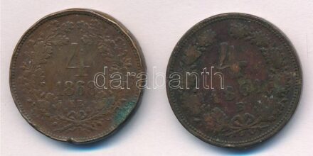 1861B 4kr Cu + 1868KB 4kr Cu T:3 ph. Adamo M7, M7.1