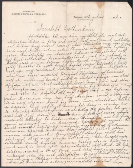 1916 Szatmár, Steuer Ábrahám rabbi, saját kezű levele fiának / Ábrahám Steuer rabbi's letter