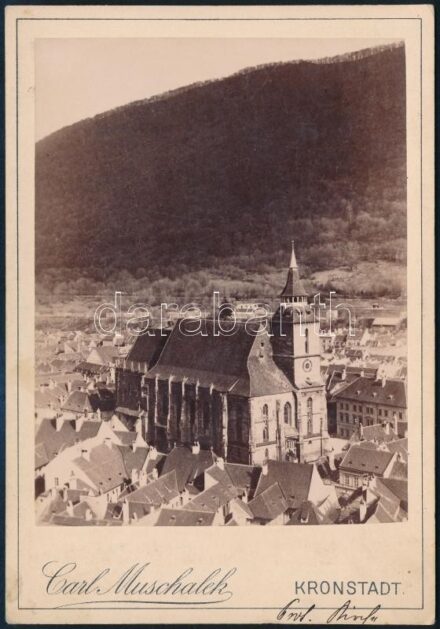 cca 1880 Brassó - Kronstadt keményhátú fotó, 16x10 cm Hátulja sérült ./ cca 1880 Brasov cartboard photo, backside damaged 16x10 cm.