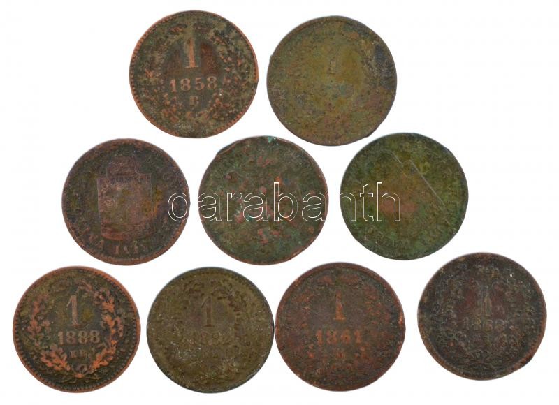 1858-1888. 1kr (9db, 8xklf) T:2-,3