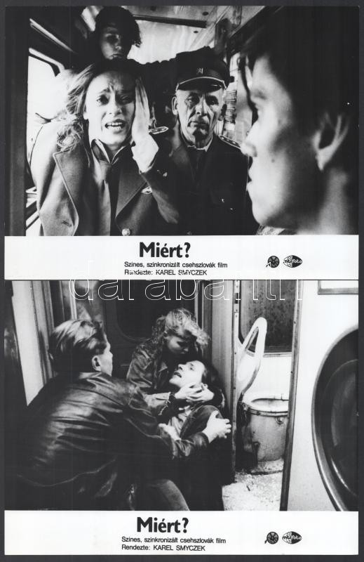 cca 1989 előtti, ,,Miért?' című csehszlovák film jelenetei és szereplői, 6 db vintage produkciós filmfotó, ezüst zselatinos fotópapíron, a használatból eredő kisebb hibákkal, 18x24 cm - Image 2