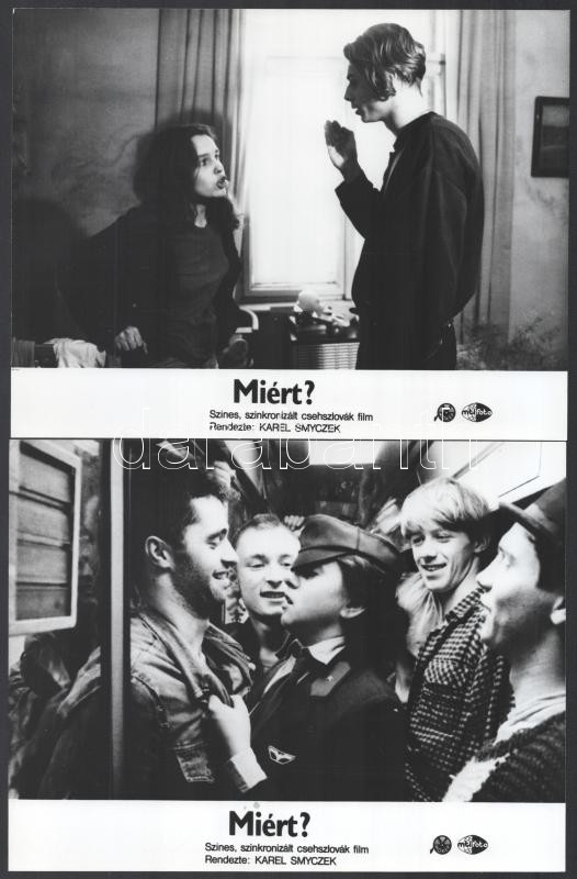 cca 1989 előtti, ,,Miért?' című csehszlovák film jelenetei és szereplői, 6 db vintage produkciós filmfotó, ezüst zselatinos fotópapíron, a használatból eredő kisebb hibákkal, 18x24 cm - Image 3