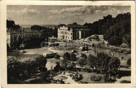 1955 Kyiv, Kiev; square, tram, autobuses (EK)