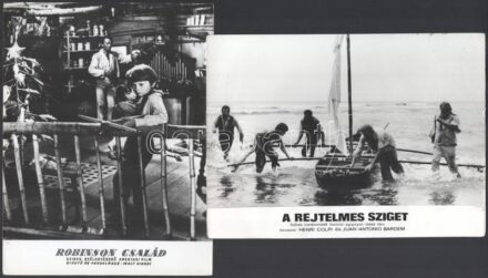 cca 1985 előtt, külföldön gyártott tizenhét film egy-egy jelenete, 17 db vintage produkciós filmfotó, ezüst zselatinos fotópapíron, a használatból eredő kisebb hibákkal, 18x24 cm