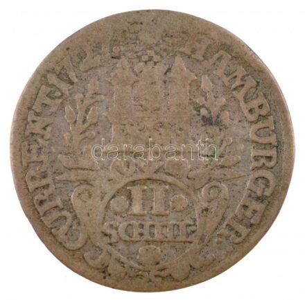 Német Államok / Hamburg 1727IHL 2Sch Ag T:3 German States / Hamburg 1727IHL 2 Schilling Ag C:F Krause KM#357