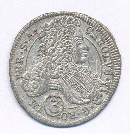 Csehország / Történelmi tartomány / Kuttenberg 1713. 3kr Ag 'VI. Károly' T:1-,2 Bohemia / Kuttenberg 1713. 3 Kreuzer Ag 'Charles VI' C:AU,XF small scratch