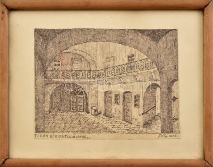 p. K GY 1933 jelzéssel: Tabán. Tus, papír, üvegezett keretben, 13x17,5cm