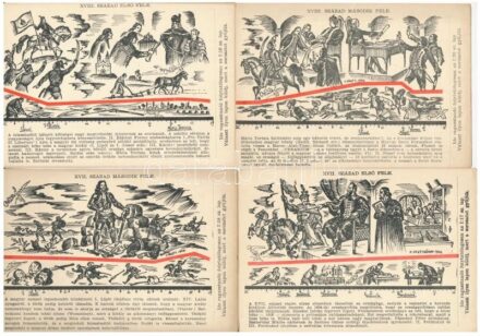 A Magyar Sors - bajtársi levelezés - 40 db RÉGI képeslap az I., II. és III. sorozatokból / 40 pre-1945 Hungarian history art postcards