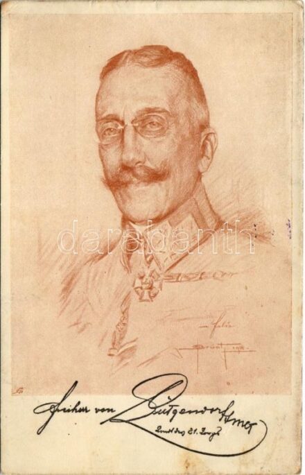 1917 Kasimir von Lütgendorf / WWI Austro-Hungarian K.u.K. military Infantry General s: Oskar Brüch + 'M. kir. pozsonyi 13. honvéd gyalogezred 2. zászlóalj parancsnokság' (EK)