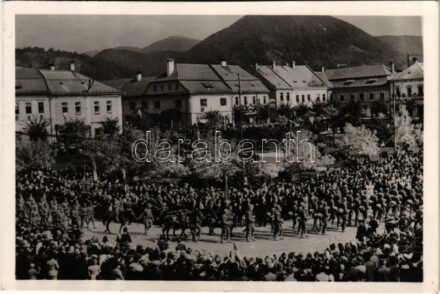 1940 Nagybánya, Baia Mare; bevonulás / entry of the Hungarian troops + '1940 Nagybánya visszatért' So. Stpl.