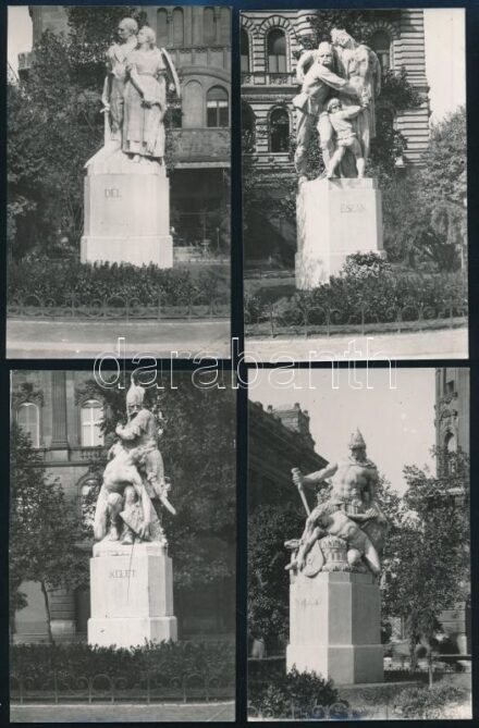 Budapest Szabadság tér Irredenta szoborcsoport 4 db fotó 9x12 cm