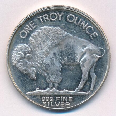 Amerikai Egyesült Államok DN A 'Buffalo' 5 cent mintájára készített befektetési ezüst (31,17g/0,999/39mm) T:2,2- ü. USA ND Investment silver modelled after the 'Buffalo' 5 cents (31,17g/0,999/39mm) C:XF,VF ding
