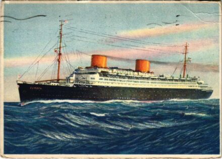 1934 Vierschrauben-Turbinen-Schnelldampfer 'Europa' Norddeutscher Lloyd Bremen / German ocean liner steamship (EB)