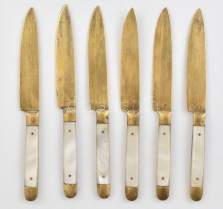 6 db réz gyümölcskés, h: 14 cm