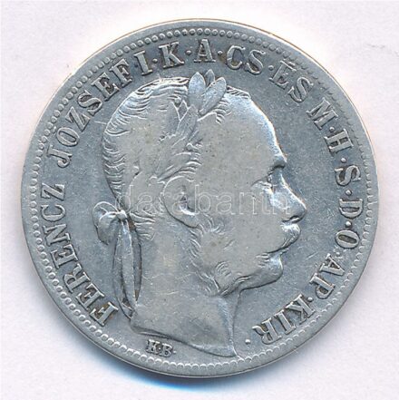 1891KB 1Ft Ag 'Ferenc József / Fiume címer' T:3 patina Hungary 1891KB 1 Forint Ag 'Franz Joseph' C:F patina Adamo M15