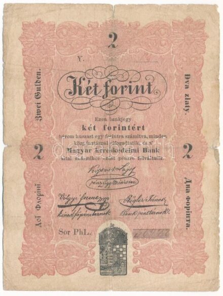 1848. 2Ft 'Kossuth bankó' 'PhL' T:III- szakadások, hátlapon papírhiány Adamo G105