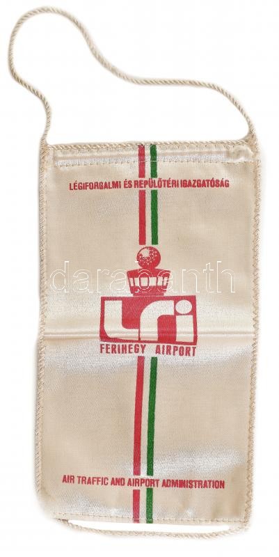 Ferihegy Airport Légiforgalmi és Repülőtéri Igazgatóság asztali zászló, hajtott, 21,5x12 cm