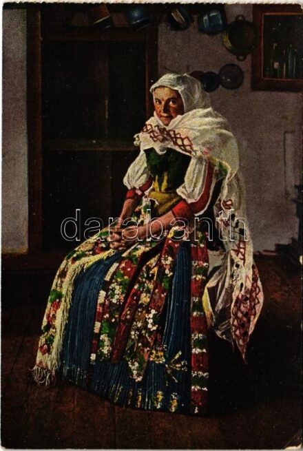 Kalotaszegi menyasszony. Vasúti levelezőlapárusítás 16. / Kalotaszeger Braut / Transylvanian folklore from Tara Calatei (fl)