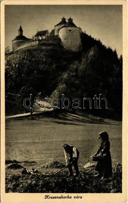 Krasznahorkaváralja, Krásnohorské Podhradie; vár, parasztok / castle, farmers