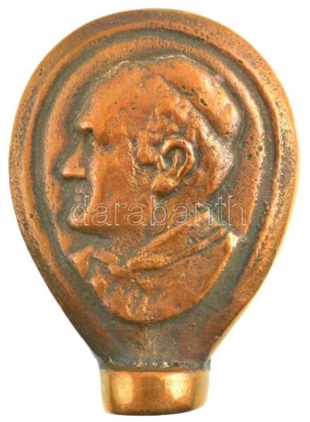 DN 'II. János Pál' kétoldalas öntött Br asztaldísz T:2,2- ND 'John Paul II' two-sided, cast Br table decoration C:XF,VF
