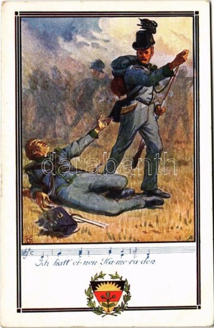 Deutscher Schulverein Karte Nr. 376. / Német katonai művészlap / German military art